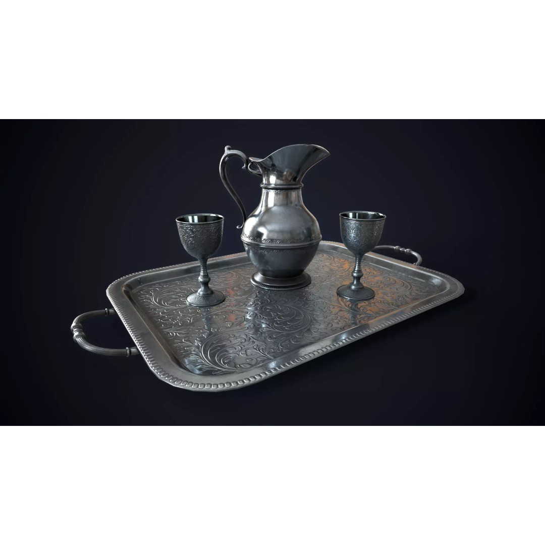 Vintage Metal Utensils 3D Model – Low Poly Game Ready Set for Unity & UE - View 2