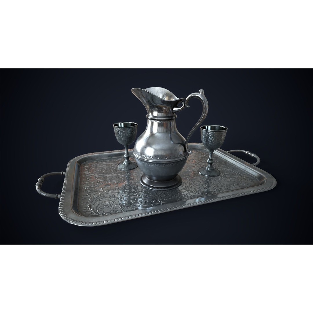 Vintage Metal Utensils 3D Model – Low Poly Game Ready Set for Unity & UE - View 4