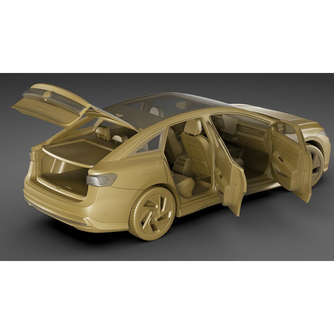 Volkswagen ID7 2024 3D Model – High Poly Car Asset, FBX, OBJ, Blender - View 37