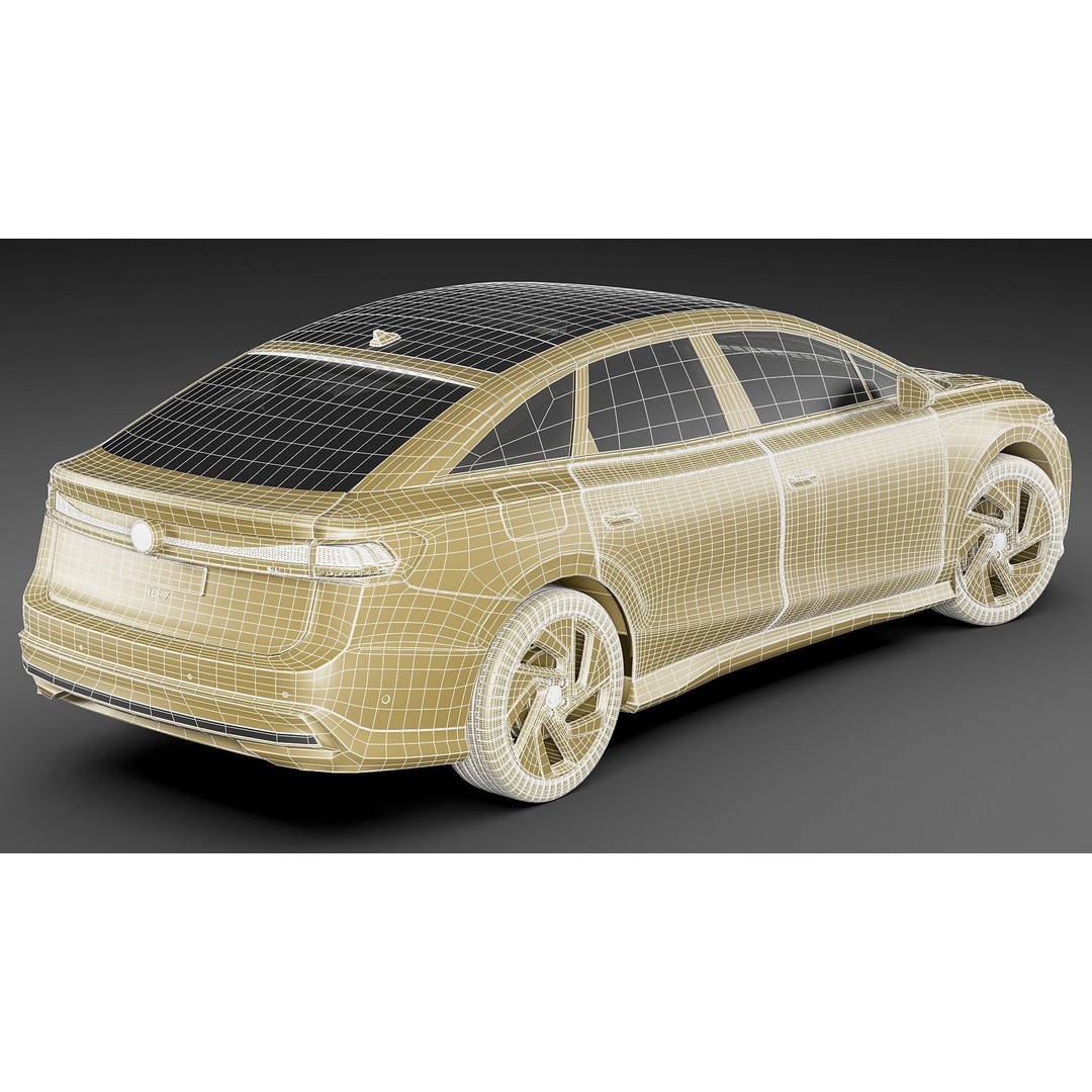 Volkswagen ID7 2024 3D Model – High Poly Car Asset, FBX, OBJ, Blender - View 39