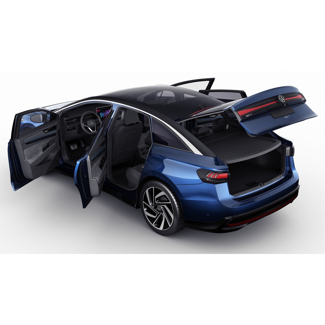 Volkswagen ID7 2024 3D Model – High Poly Car Asset, FBX, OBJ, Blender - View 4