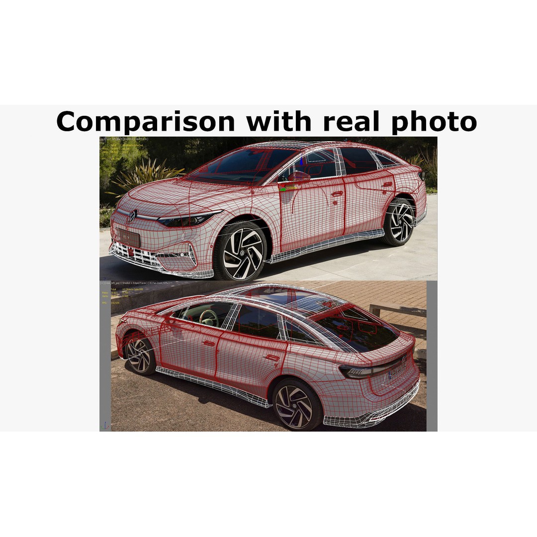 Volkswagen ID7 2024 3D Model – High Poly Car Asset, FBX, OBJ, Blender - View 41