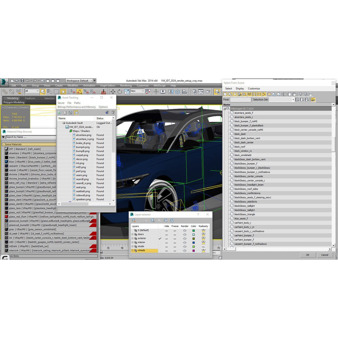 Volkswagen ID7 2024 3D Model – High Poly Car Asset, FBX, OBJ, Blender - View 42