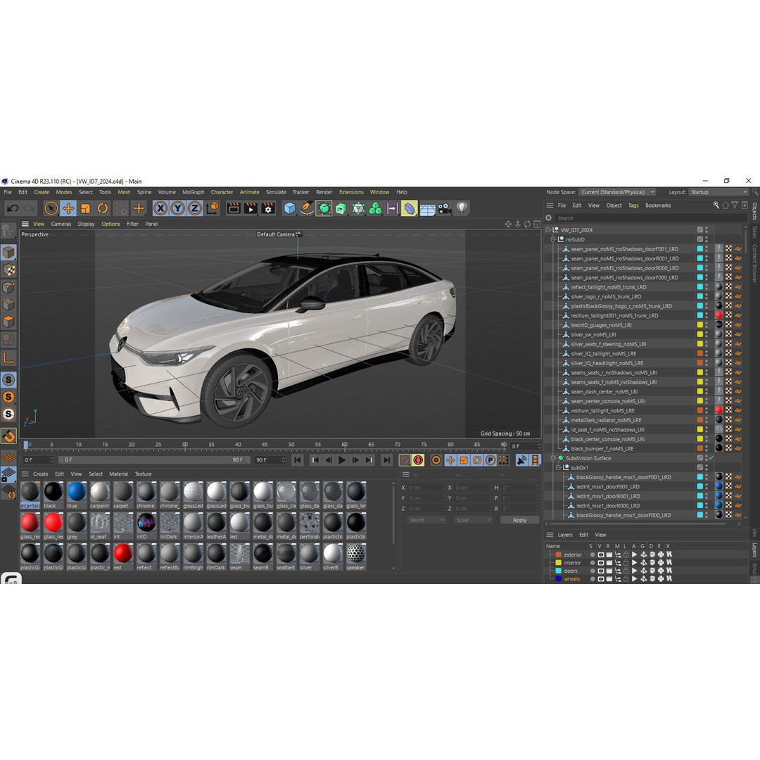 Volkswagen ID7 2024 3D Model – High Poly Car Asset, FBX, OBJ, Blender - View 43