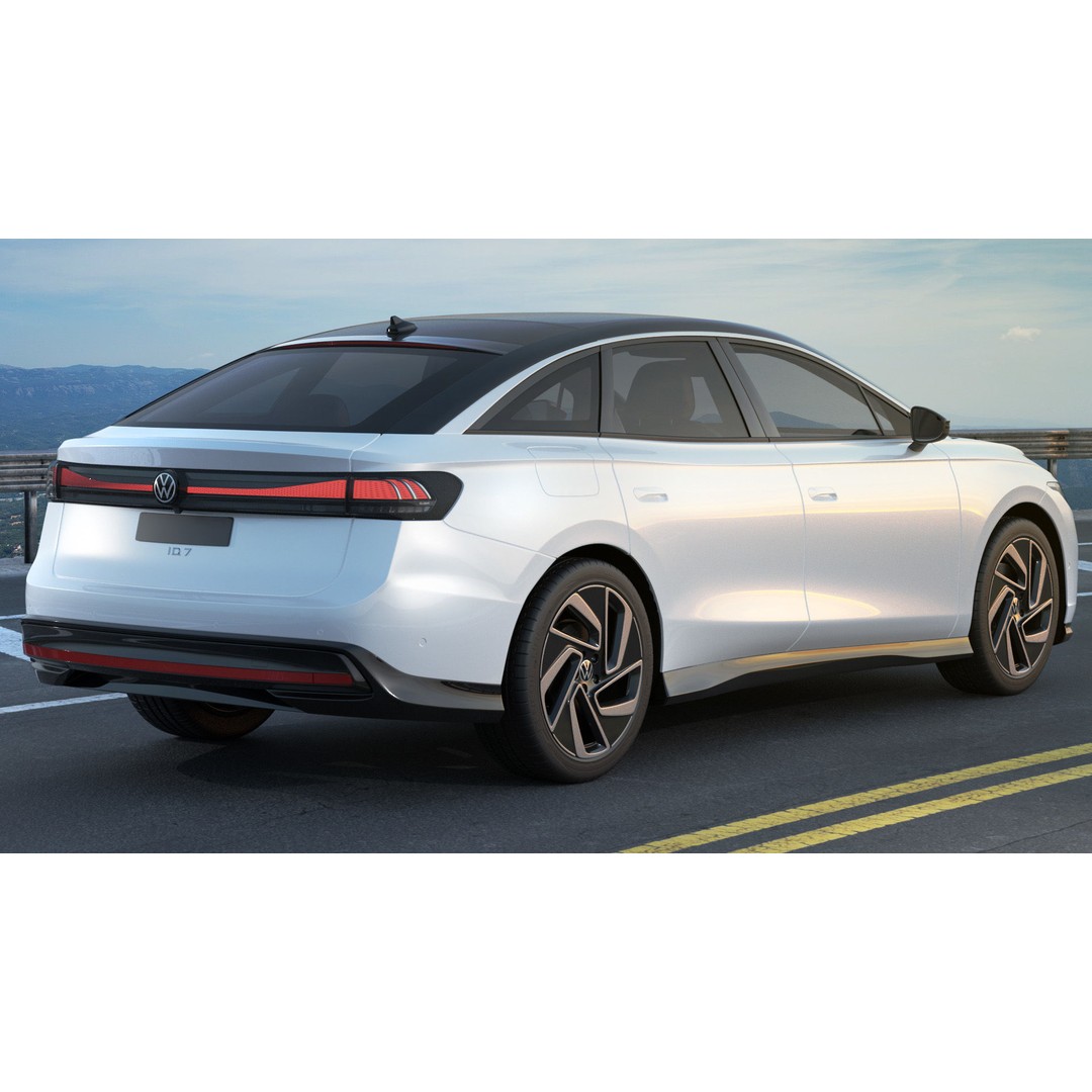 Volkswagen ID7 2024 3D Model – High Poly Car Asset, FBX, OBJ, Blender - View 7