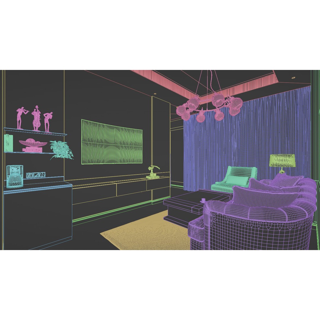 Hotel Suite Bedroom 3D Model – Scandinavian Interior, FBX, OBJ - View 10