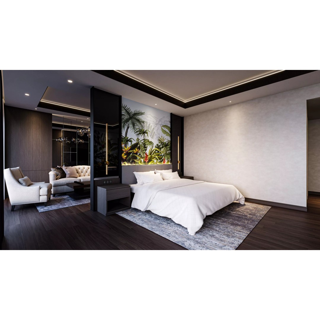 Hotel Suite Bedroom 3D Model – Scandinavian Interior, FBX, OBJ - View 2