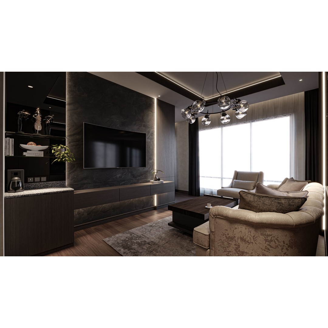 Hotel Suite Bedroom 3D Model – Scandinavian Interior, FBX, OBJ - View 6