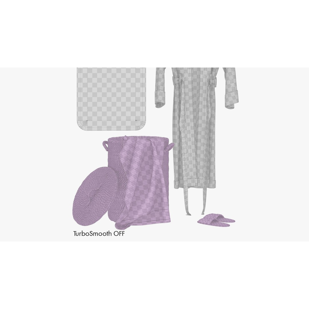 Decorative Bathroom Set 3D Model – Eco-Friendly Design, FBX, OBJ