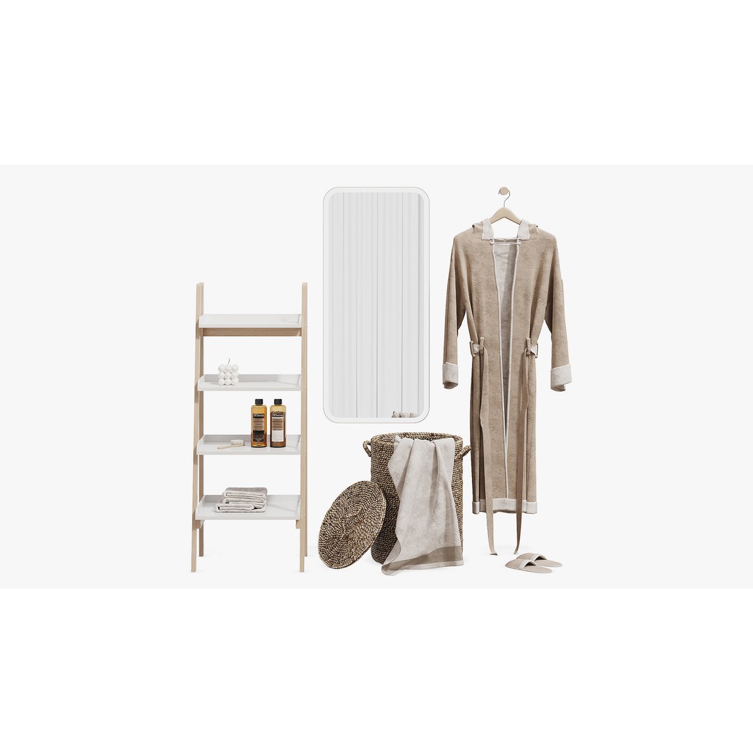 Decorative Bathroom Set 3D Model – Eco-Friendly Design, FBX, OBJ - View 3