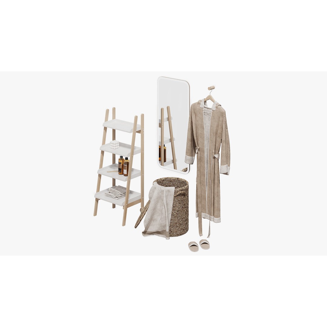 Decorative Bathroom Set 3D Model – Eco-Friendly Design, FBX, OBJ - View 4