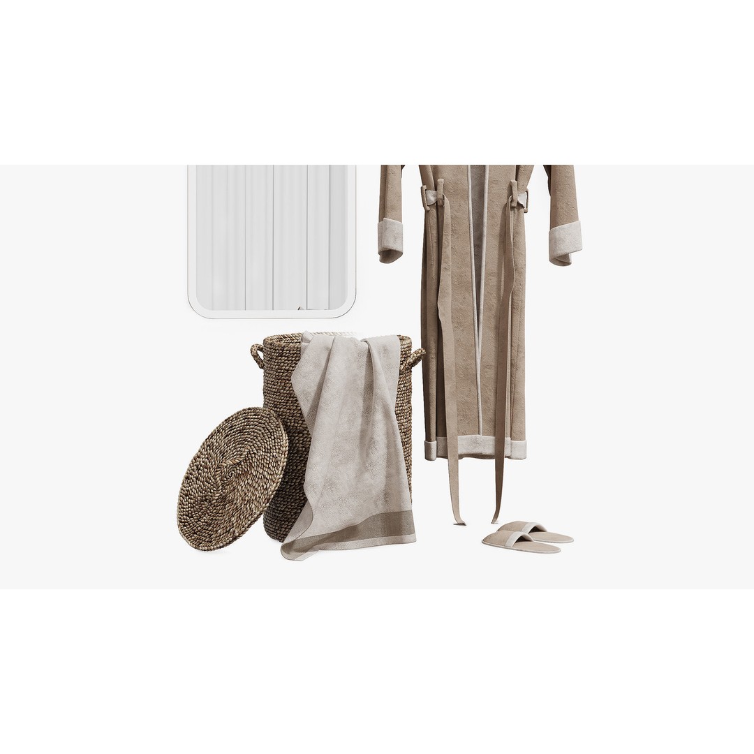 Decorative Bathroom Set 3D Model – Eco-Friendly Design, FBX, OBJ - View 5