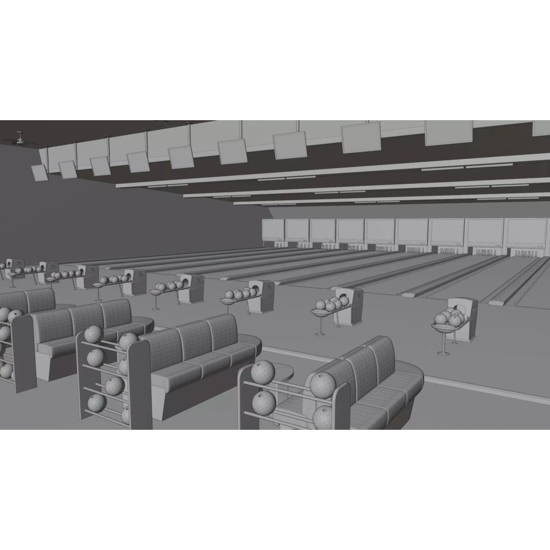Bowling Alley 3D Model – High-Quality Blender Environment for Games - View 15