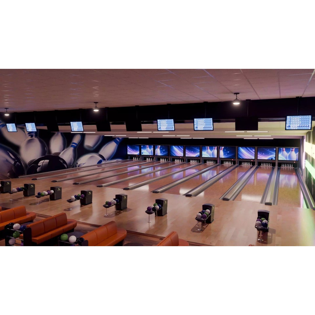 Bowling Alley 3D Model – High-Quality Blender Environment for Games - View 3