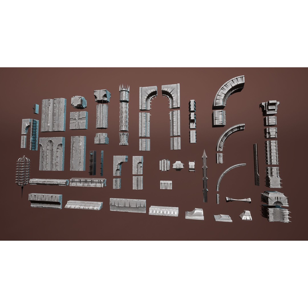 Chambers Of Pain 3D Model – Low Poly Architectural Dungeon Asset, FBX