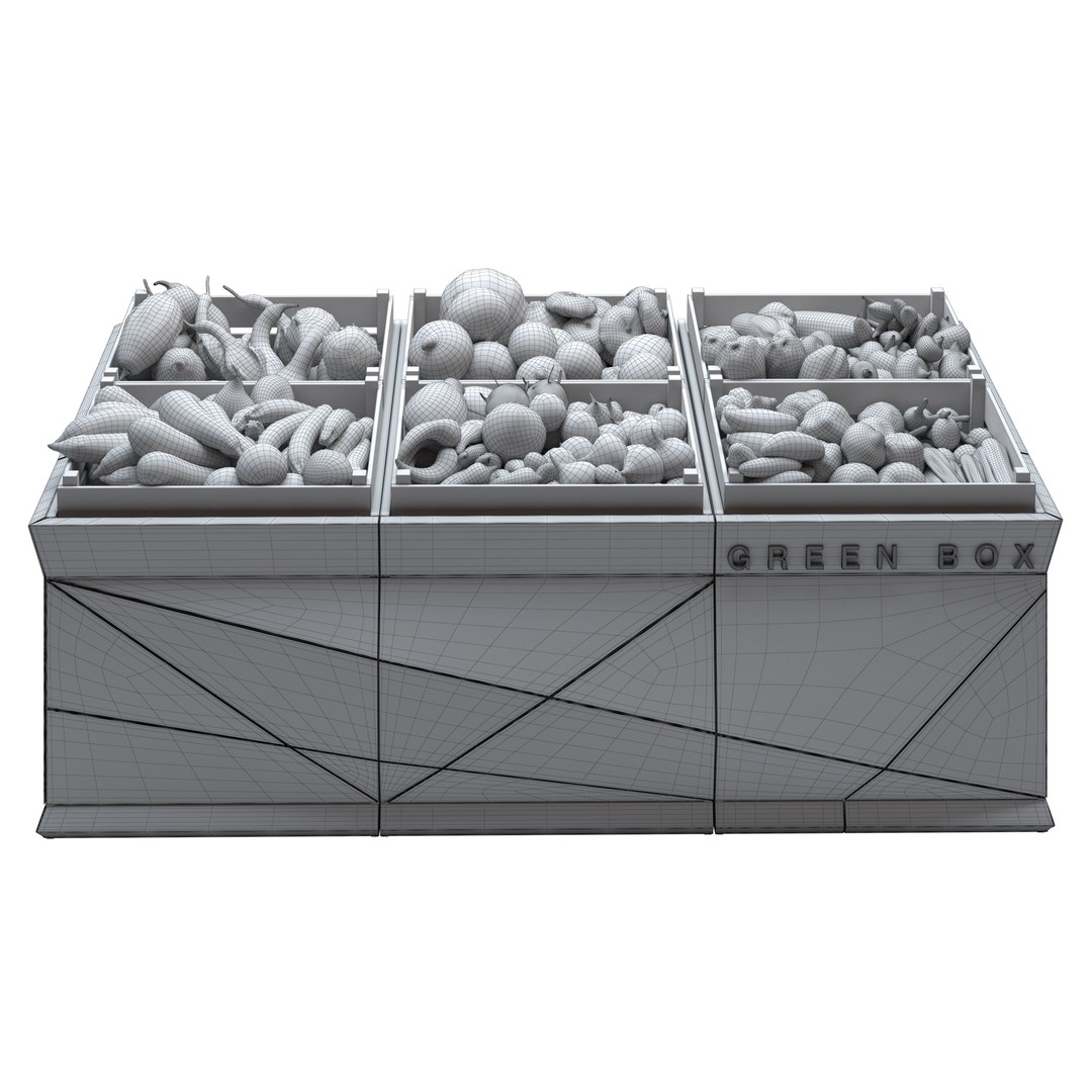 Vegetable Rack 3D Model – Low Poly Showcase with Textures, FBX, OBJ