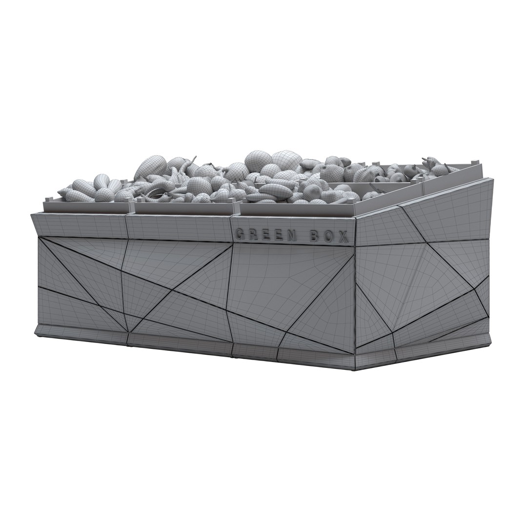 Vegetable Rack 3D Model – Low Poly Showcase with Textures, FBX, OBJ - View 12