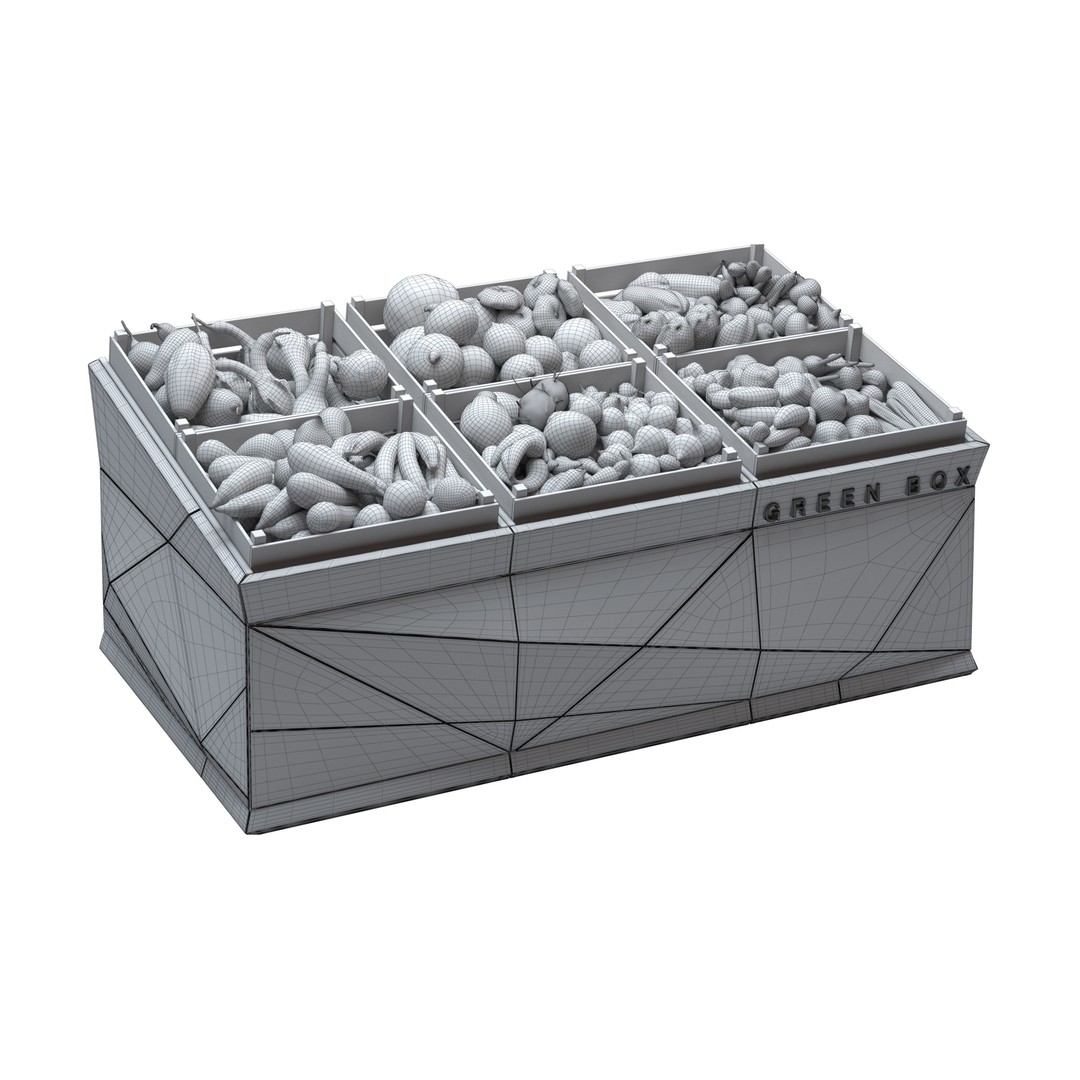 Vegetable Rack 3D Model – Low Poly Showcase with Textures, FBX, OBJ - View 13
