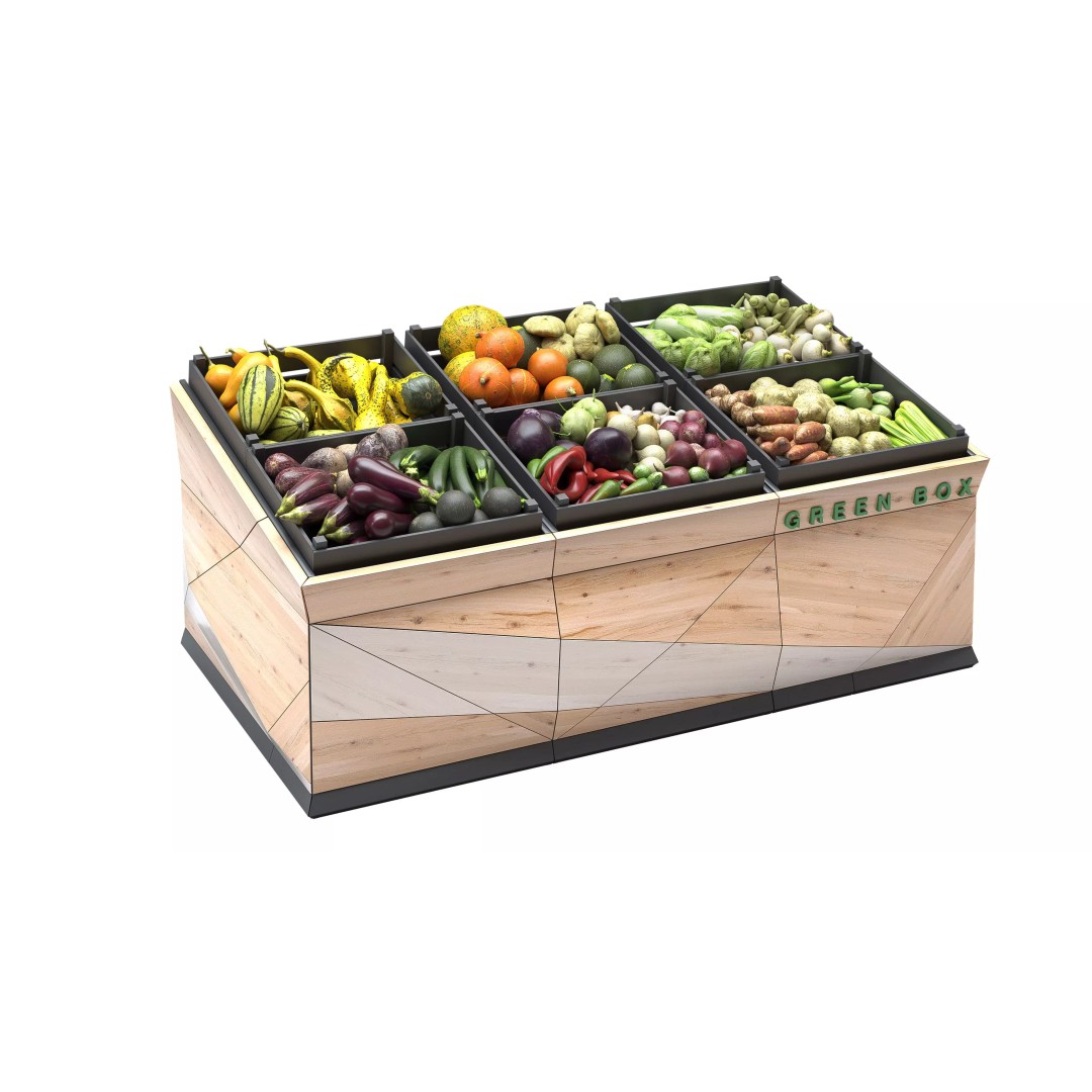 Vegetable Rack 3D Model – Low Poly Showcase with Textures, FBX, OBJ - View 2