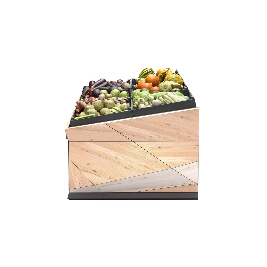 Vegetable Rack 3D Model – Low Poly Showcase with Textures, FBX, OBJ - View 7