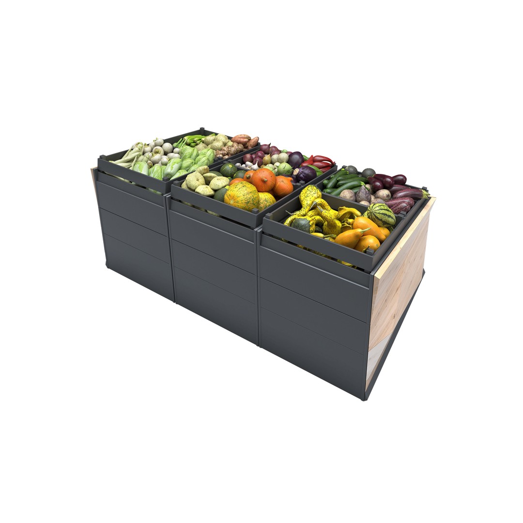 Vegetable Rack 3D Model – Low Poly Showcase with Textures, FBX, OBJ - View 8