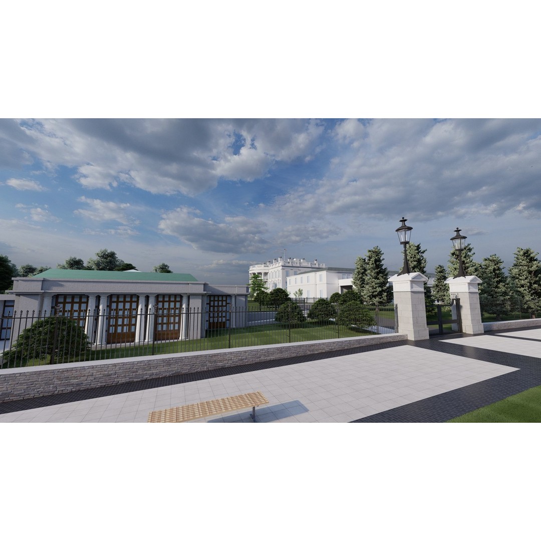 The White House 3D Model – Detailed Architectural Asset, Lumion Ready - View 15