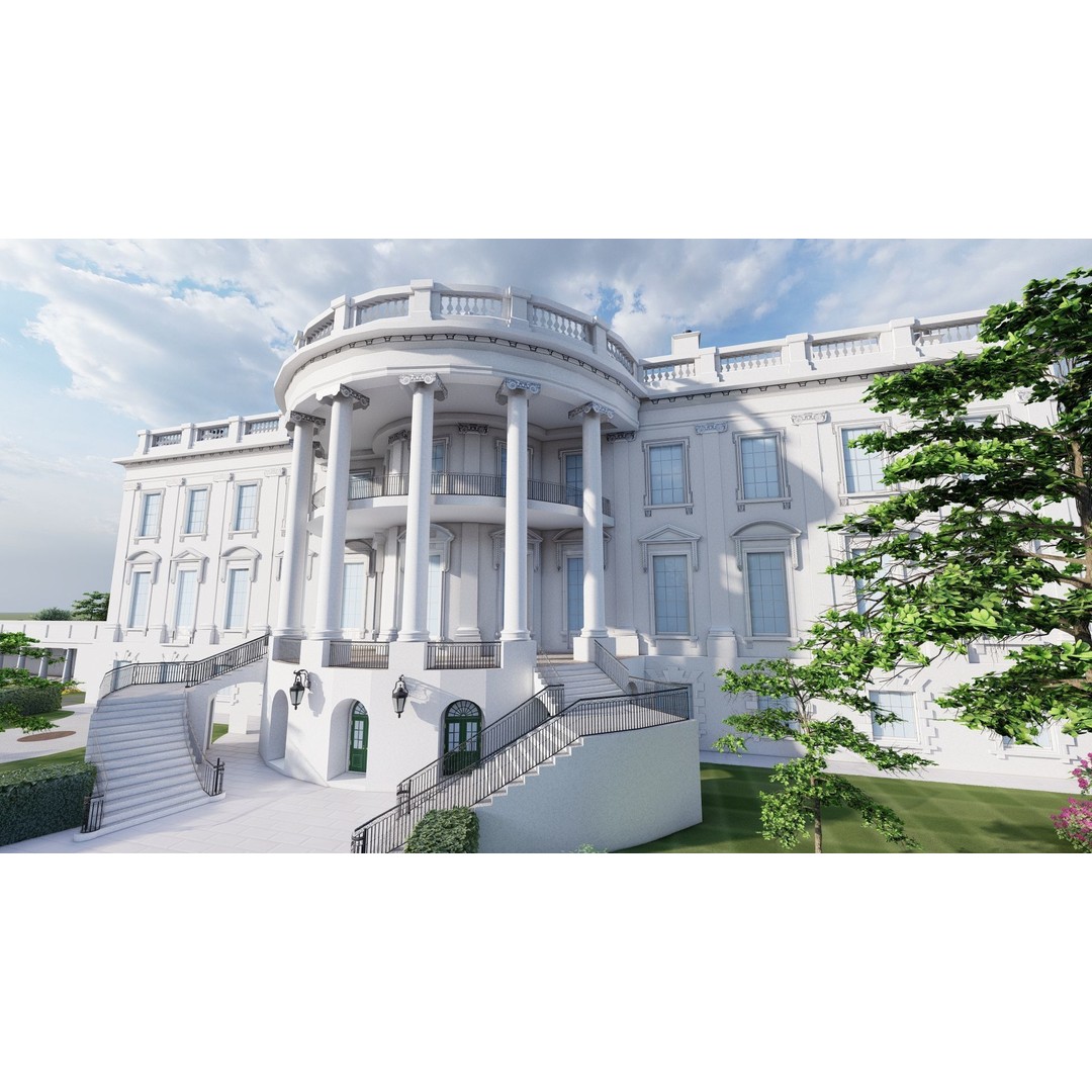 The White House 3D Model – Detailed Architectural Asset, Lumion Ready - View 16