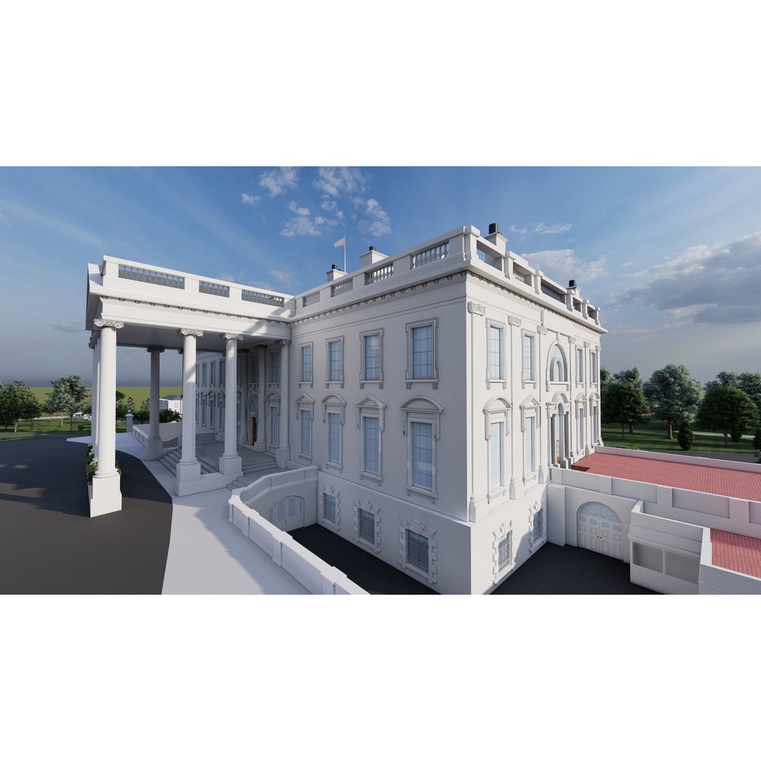The White House 3D Model – Detailed Architectural Asset, Lumion Ready - View 25