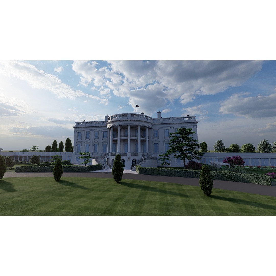 The White House 3D Model – Detailed Architectural Asset, Lumion Ready - View 3