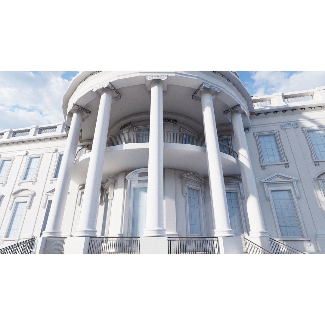 The White House 3D Model – Detailed Architectural Asset, Lumion Ready - View 44