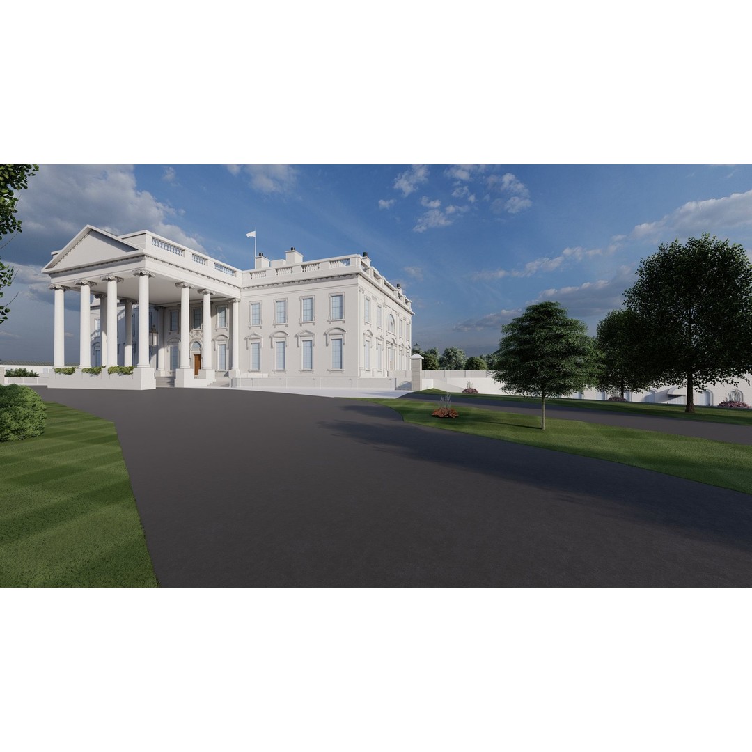 The White House 3D Model – Detailed Architectural Asset, Lumion Ready - View 7
