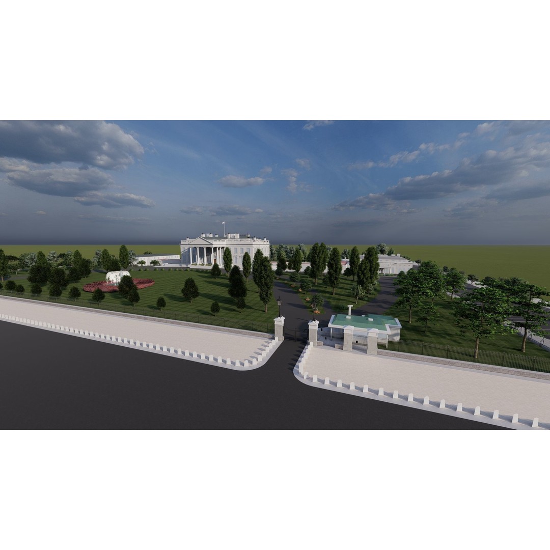 The White House 3D Model – Detailed Architectural Asset, Lumion Ready - View 9