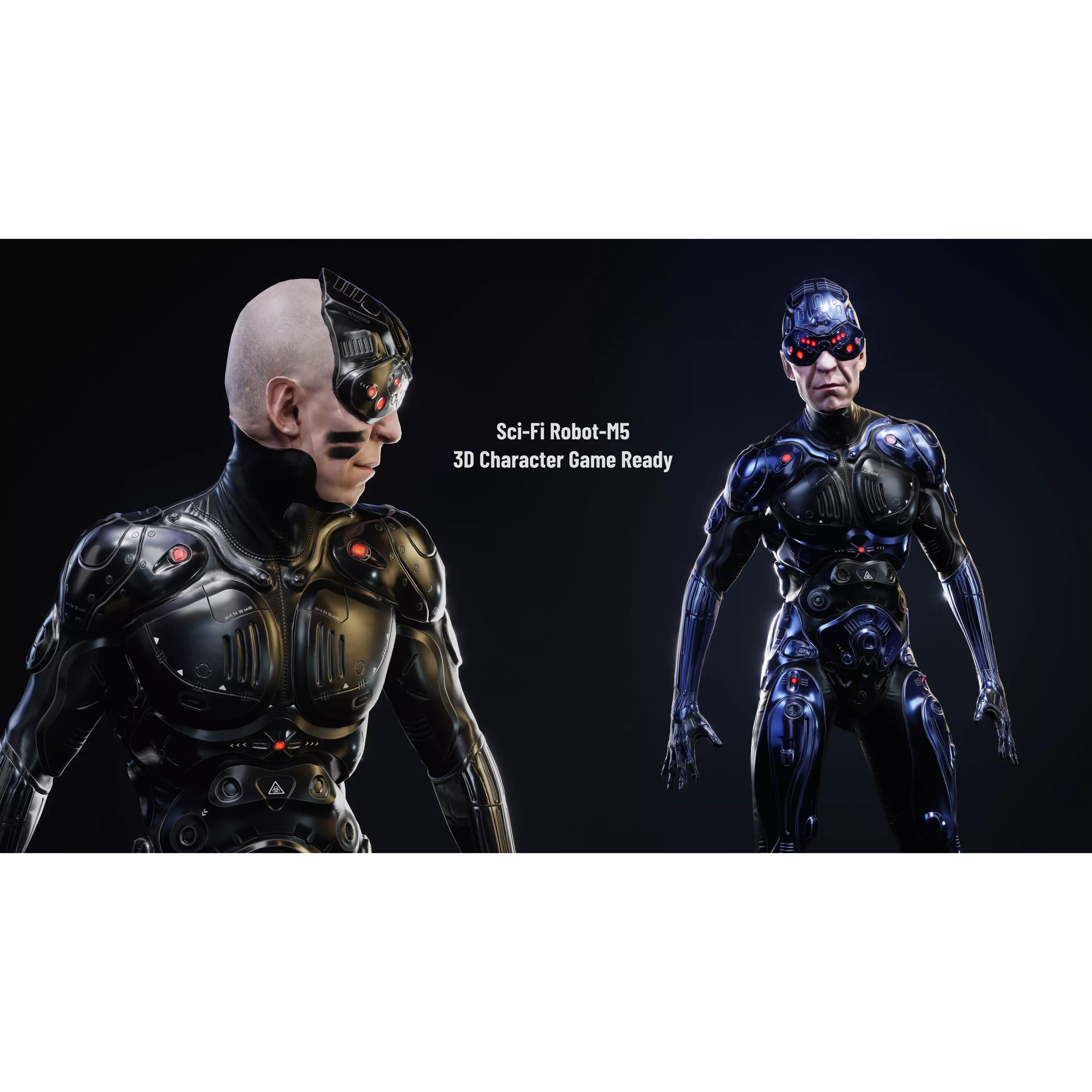 Sci-Fi Robot-M5 - Low-Poly Game-Ready 3D Model - View 2