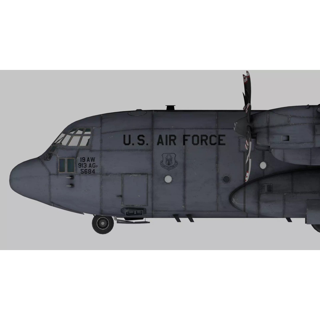 Lockheed C-130J 3D Model – Fully Rigged Low-Poly Game Asset, FBX - View 10