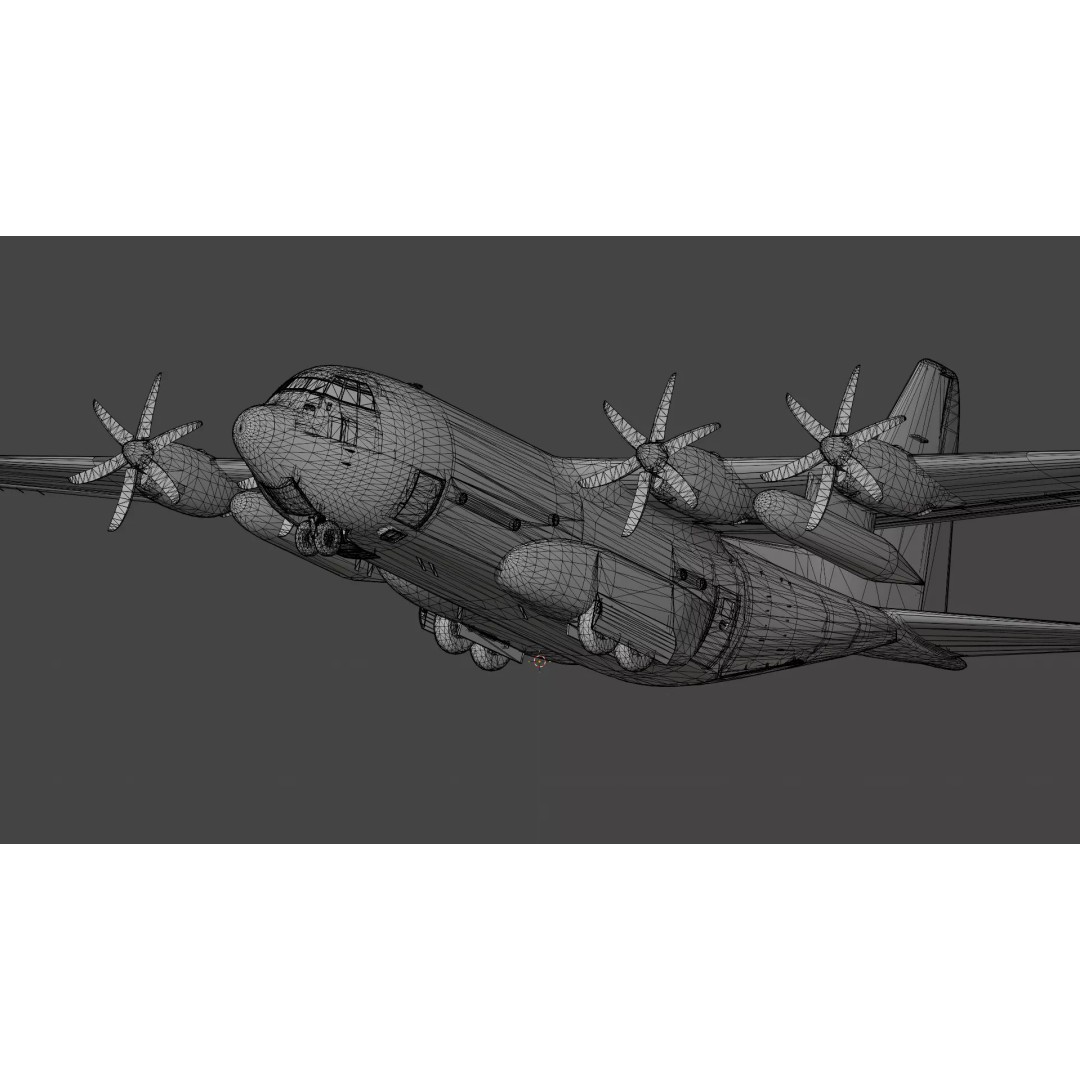 Lockheed C-130J 3D Model – Fully Rigged Low-Poly Game Asset, FBX - View 14