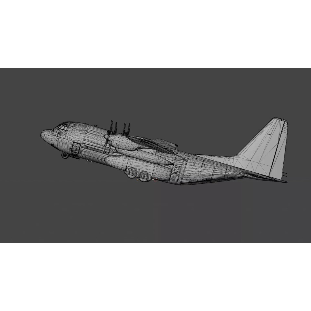 Lockheed C-130J 3D Model – Fully Rigged Low-Poly Game Asset, FBX - View 15