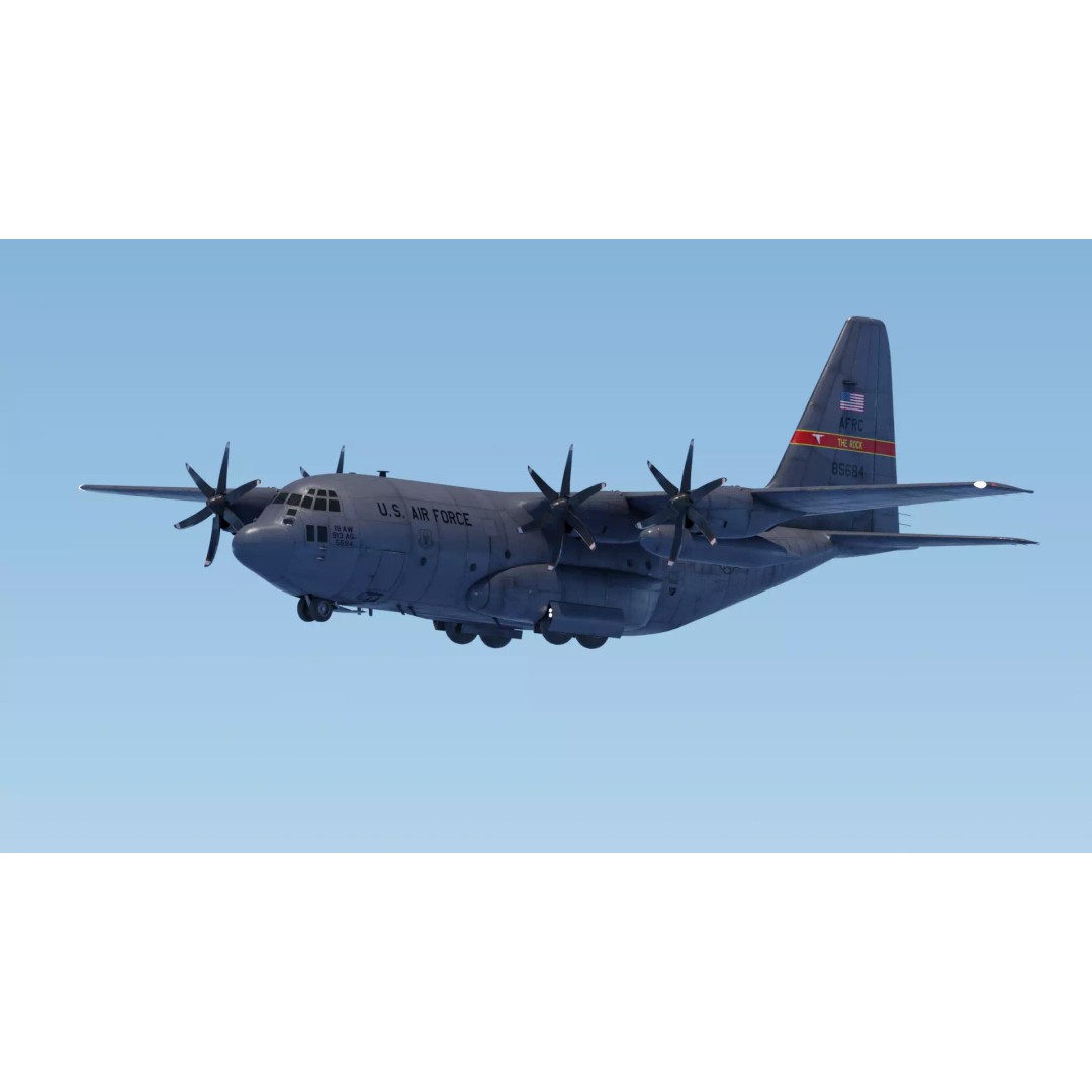 Lockheed C-130J 3D Model – Fully Rigged Low-Poly Game Asset, FBX - View 2