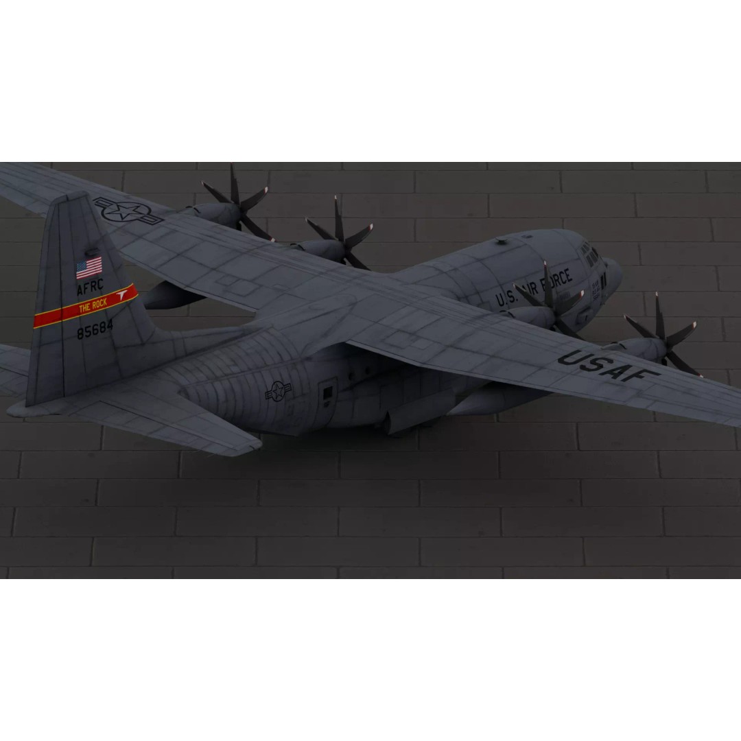 Lockheed C-130J 3D Model – Fully Rigged Low-Poly Game Asset, FBX - View 3
