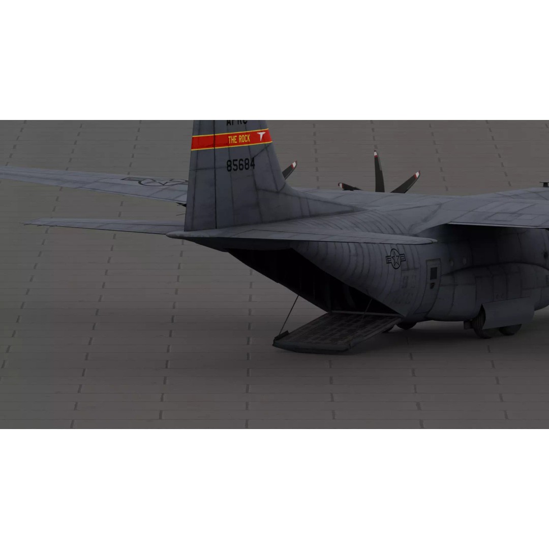 Lockheed C-130J 3D Model – Fully Rigged Low-Poly Game Asset, FBX - View 4