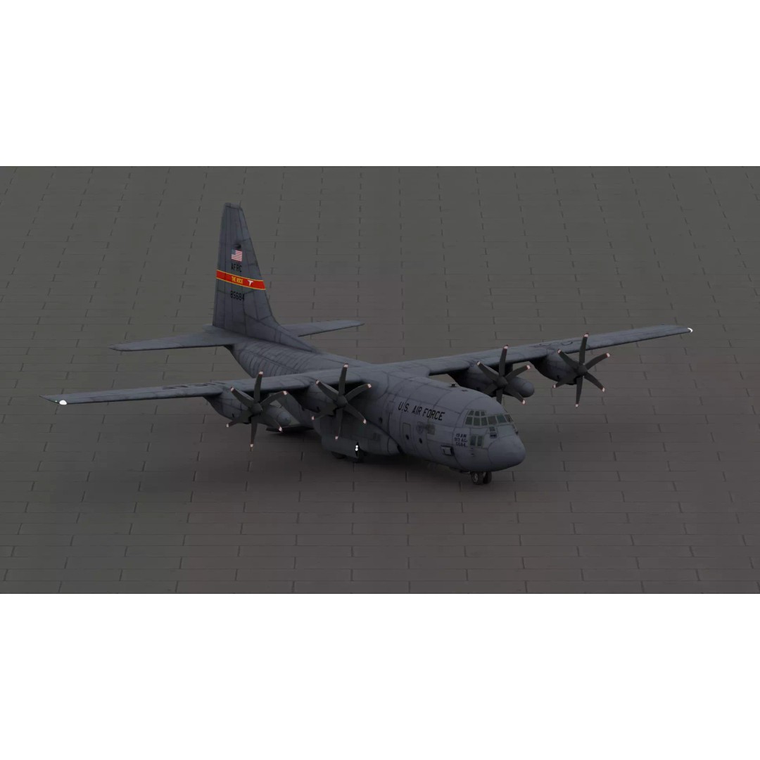 Lockheed C-130J 3D Model – Fully Rigged Low-Poly Game Asset, FBX - View 5