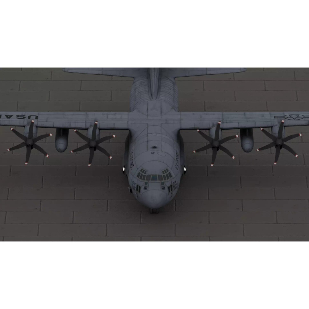 Lockheed C-130J 3D Model – Fully Rigged Low-Poly Game Asset, FBX - View 6