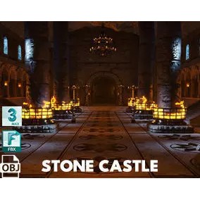 Stone Castle 3D Model – Medieval Architecture with 4K Textures, FBX, OBJ - View 2
