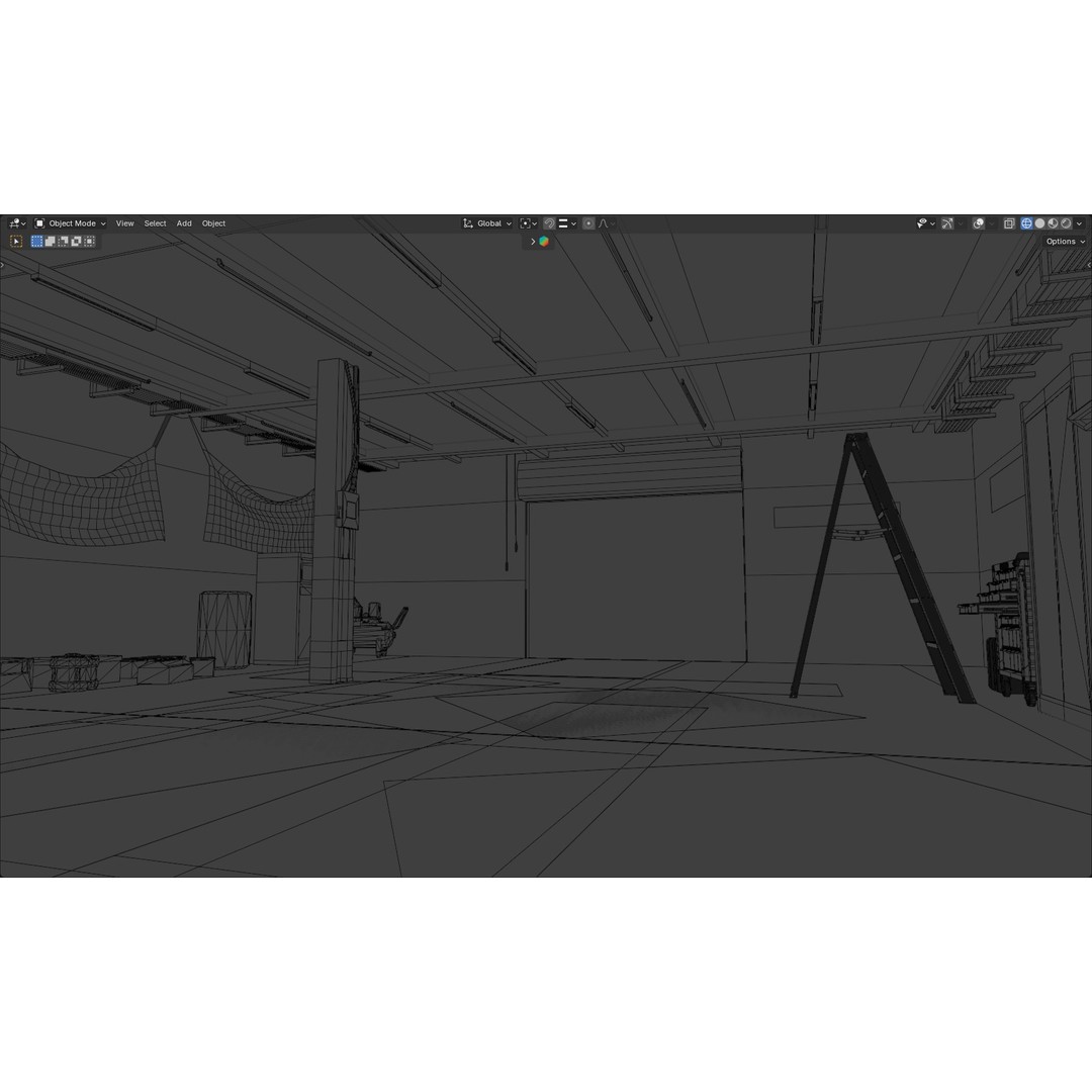 Garage 3D Model – PBR Interior Asset for Car Renders, FBX, OBJ