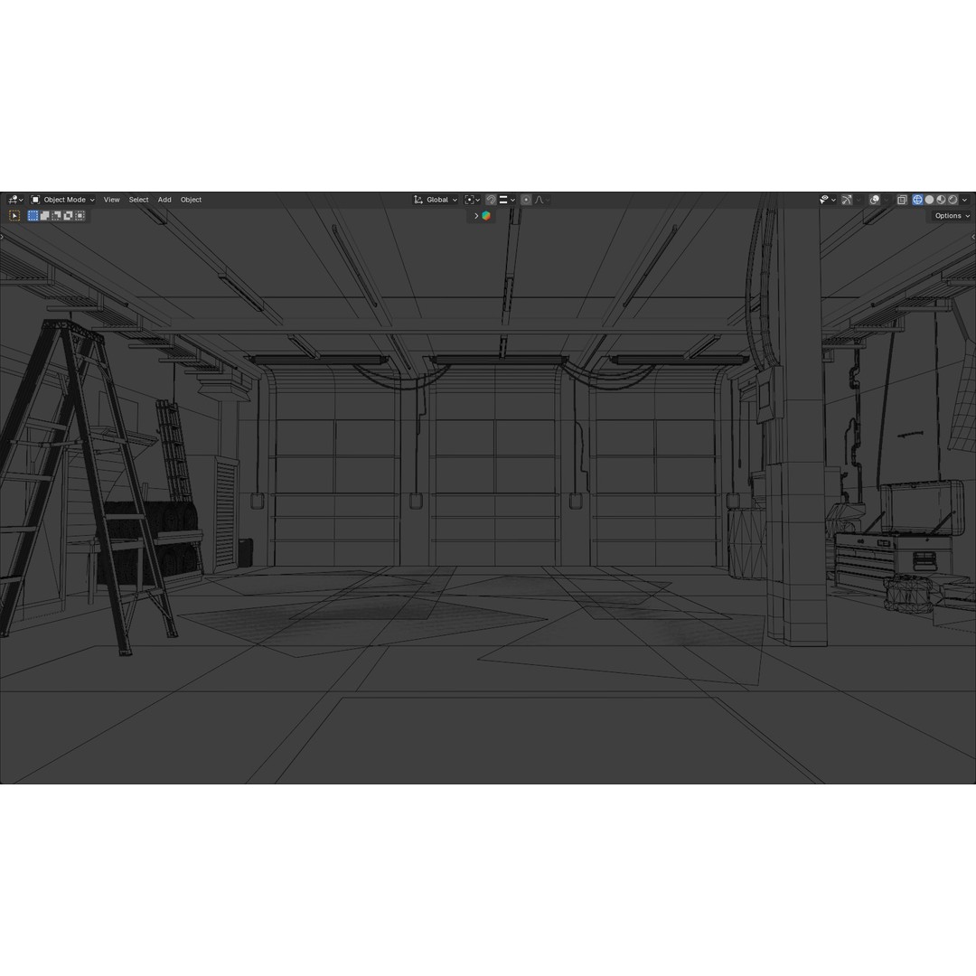 Garage 3D Model – PBR Interior Asset for Car Renders, FBX, OBJ - View 12