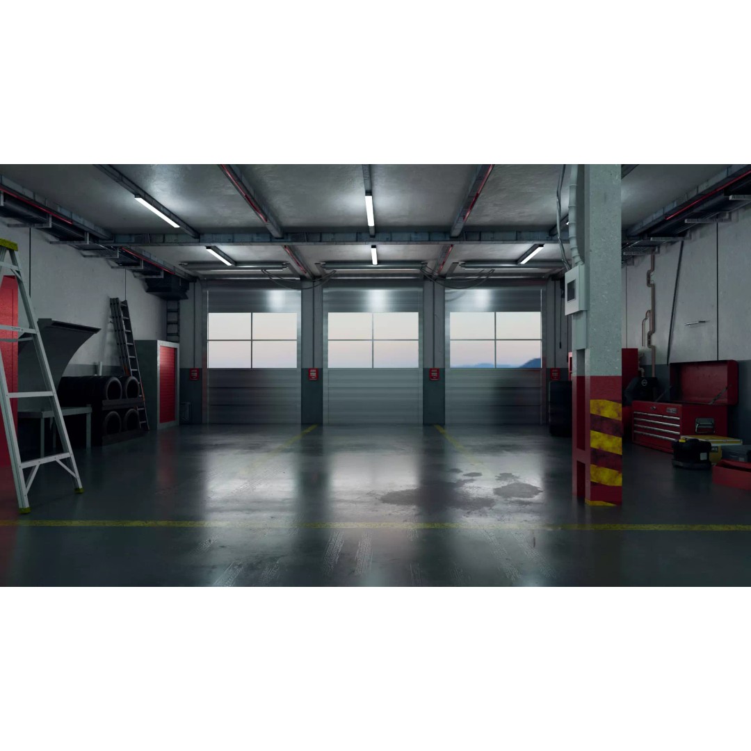 Garage 3D Model – PBR Interior Asset for Car Renders, FBX, OBJ - View 2