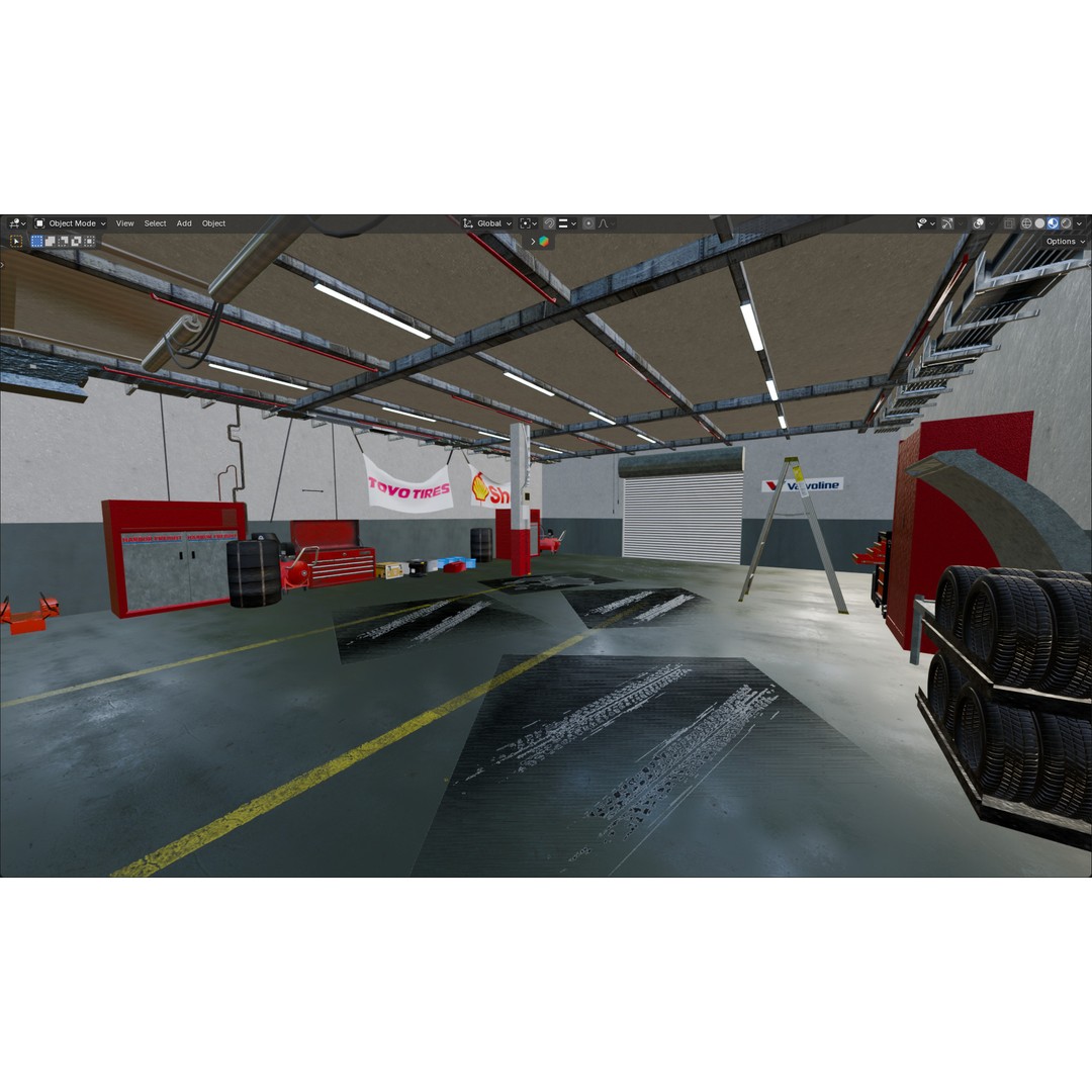 Garage 3D Model – PBR Interior Asset for Car Renders, FBX, OBJ - View 8