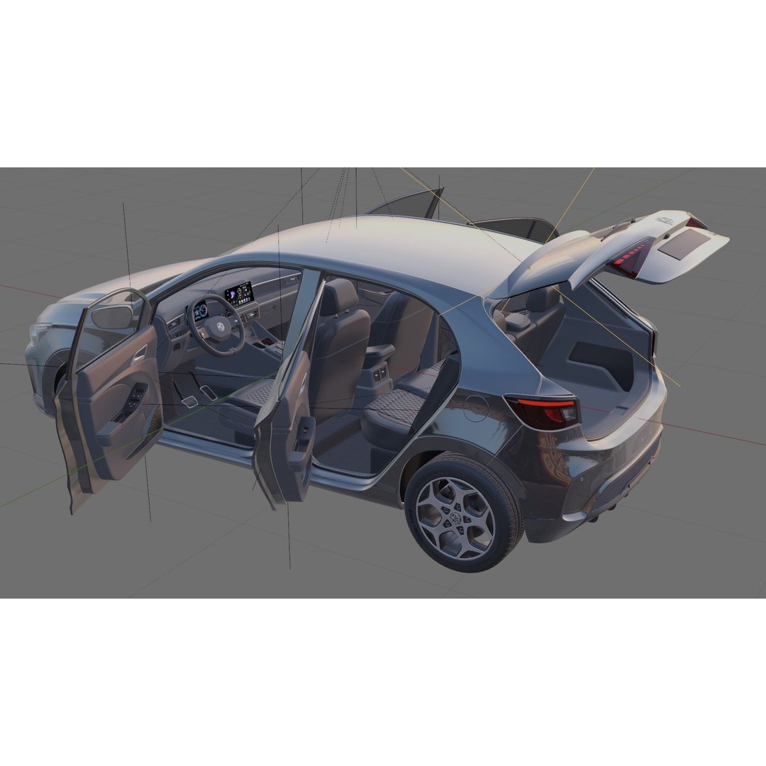 MG 3 2025 3D Model – Detailed Car Interior and Exterior, FBX, OBJ - View 24