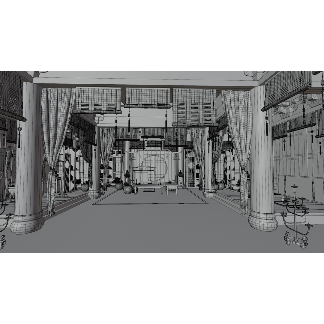 Bamboo Forest Academy 3D Model – Cartoon Style Architectural Asset, Blender & FBX