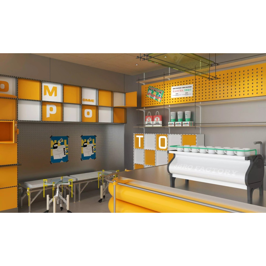 Coffee Shop 3D Model – Modern Interior Design, FBX & OBJ Formats - View 12