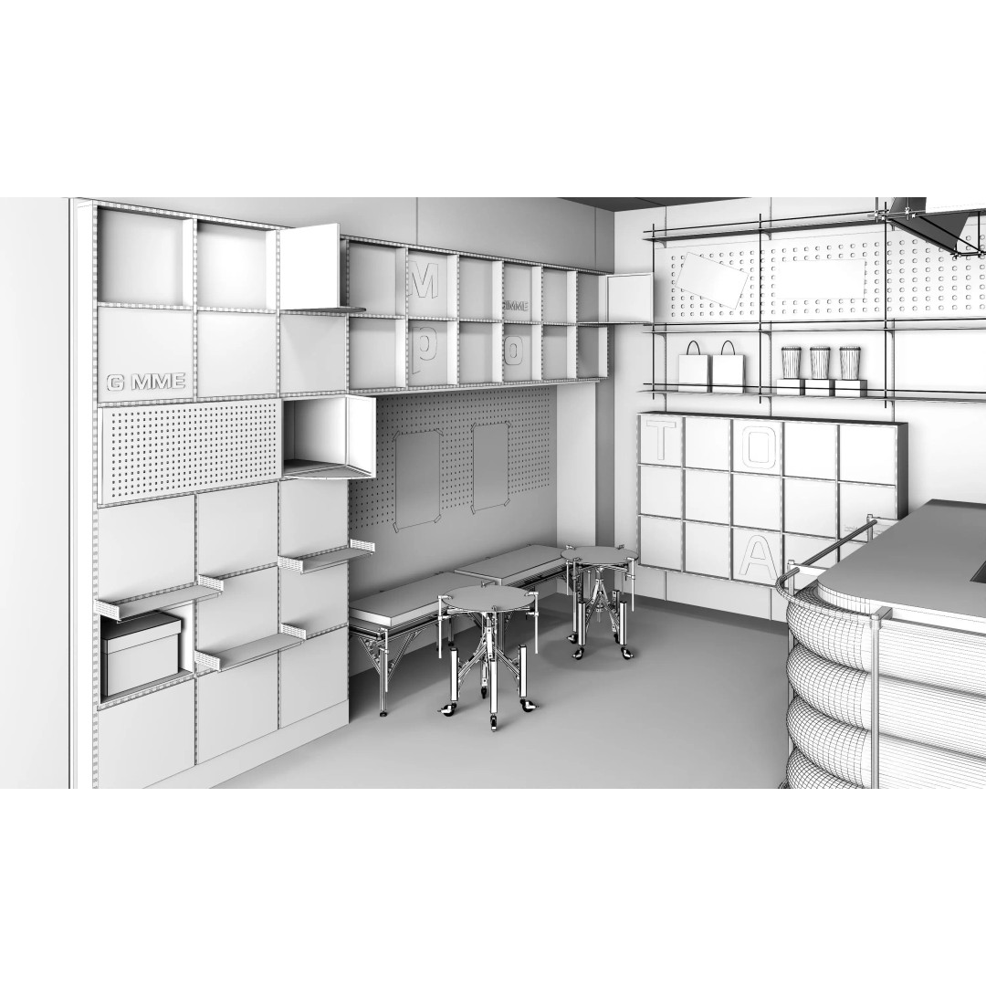 Coffee Shop 3D Model – Modern Interior Design, FBX & OBJ Formats - View 18